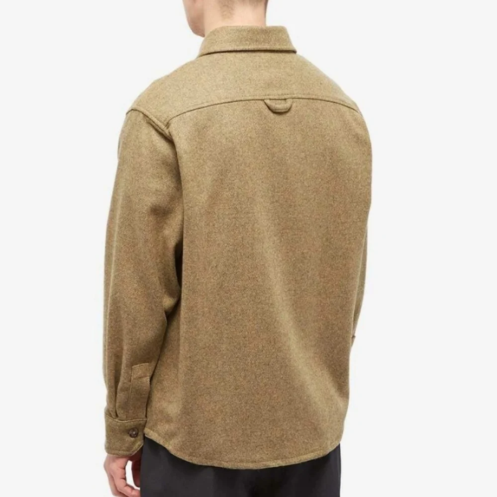 A.P.C. Men's Basile Wool Overshirt Shacket In Khaki Heather L - Picture 2 of 15